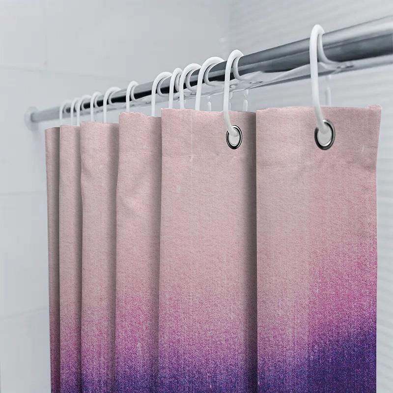 Elegant Purple Lavender Bathroom Curtain Set Modern Floral Shower Curtain Liner Waterproof Home Decor