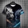 Animal Men's T-shirt 3d Tiger Print Men's Tops Casual Short Sleeve Simple