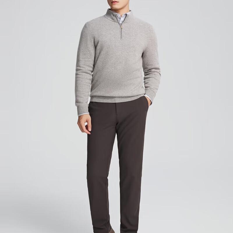YOUNGOR Men's Cashmere Blend Half-Turtleneck Sweater