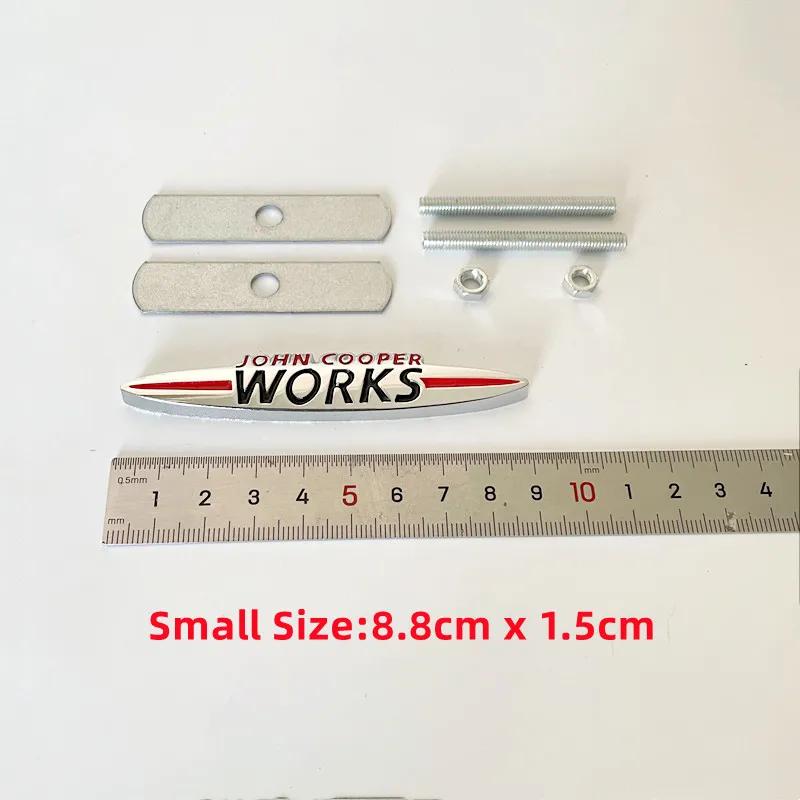 New 3D Metal John Cooper Works Car Front Grill Emblem Badge For Mini Cooper S R50 R52 R53 R55 R56 F54 F55 F56 F60 Accessories