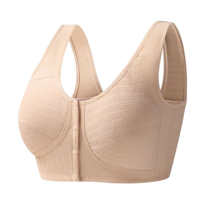 Reggiseni in Cotone con Coppa Cerniera Frontale Intimo per Donne di Mezza Età e Anziane Tipo Gilet Sottile Senza Ferretto Nuovo Reggiseno Taglie Forti Nuovo Filettato