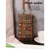 Versatile Bohemian Chic Crossbody Wallet - Lightweight Vegan Leather with Geometric Pattern, Adjustable Strap, and Secure Zip