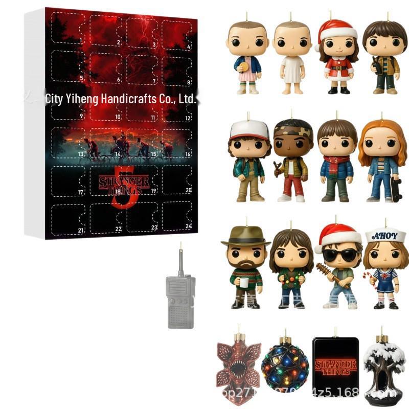 2026 Stranger Things Weihnachts-Countdown Acryl-Anhänger Kalender
