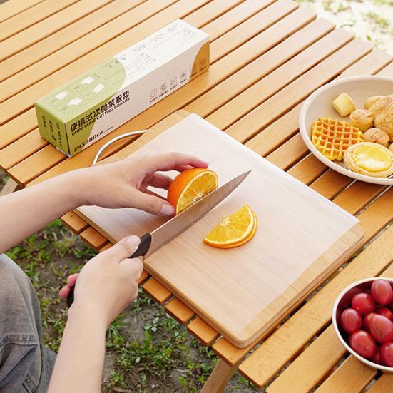 300CM/Role Venkovní Jednorázová Podložka na Krájení s Obousměrným Posuvným Řezačem Kempování BBQ Piknik Protiskluzová Podložka na Krájení Masa Zeleniny