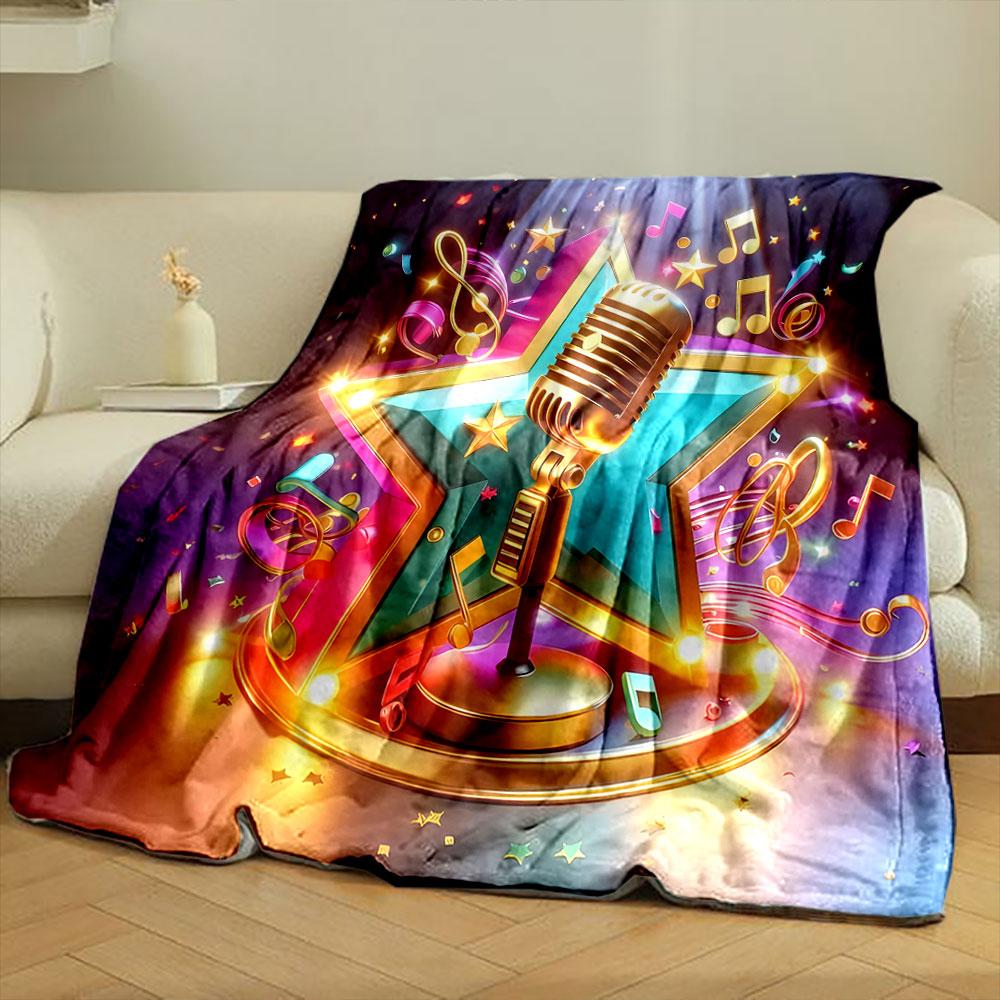 Retro Music Star Design Print Blanket Soft and Cozy Perfect for the Living Room Bed Sofa or a Nap,gift