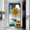 Modern Golden Rich Tree Canvas Painting Wall Art New Chinese Gold Deer Zen Stone Posters for Porch Wall Decoration Room Decor