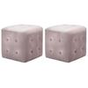 Day and Night - Day and Night Pouf 2 Units Pink Velvet 30x30x30 Cm