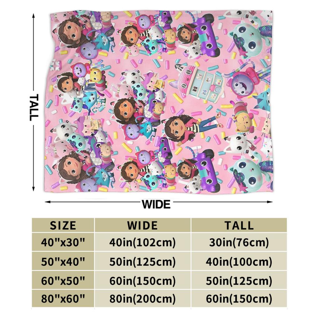 G-gabbys Dollhouse Fun Flannel Blanket Super Warm Bedding Throws for Couch Bed Travel Office Aesthetic Bedspread Sofa Bed Cover