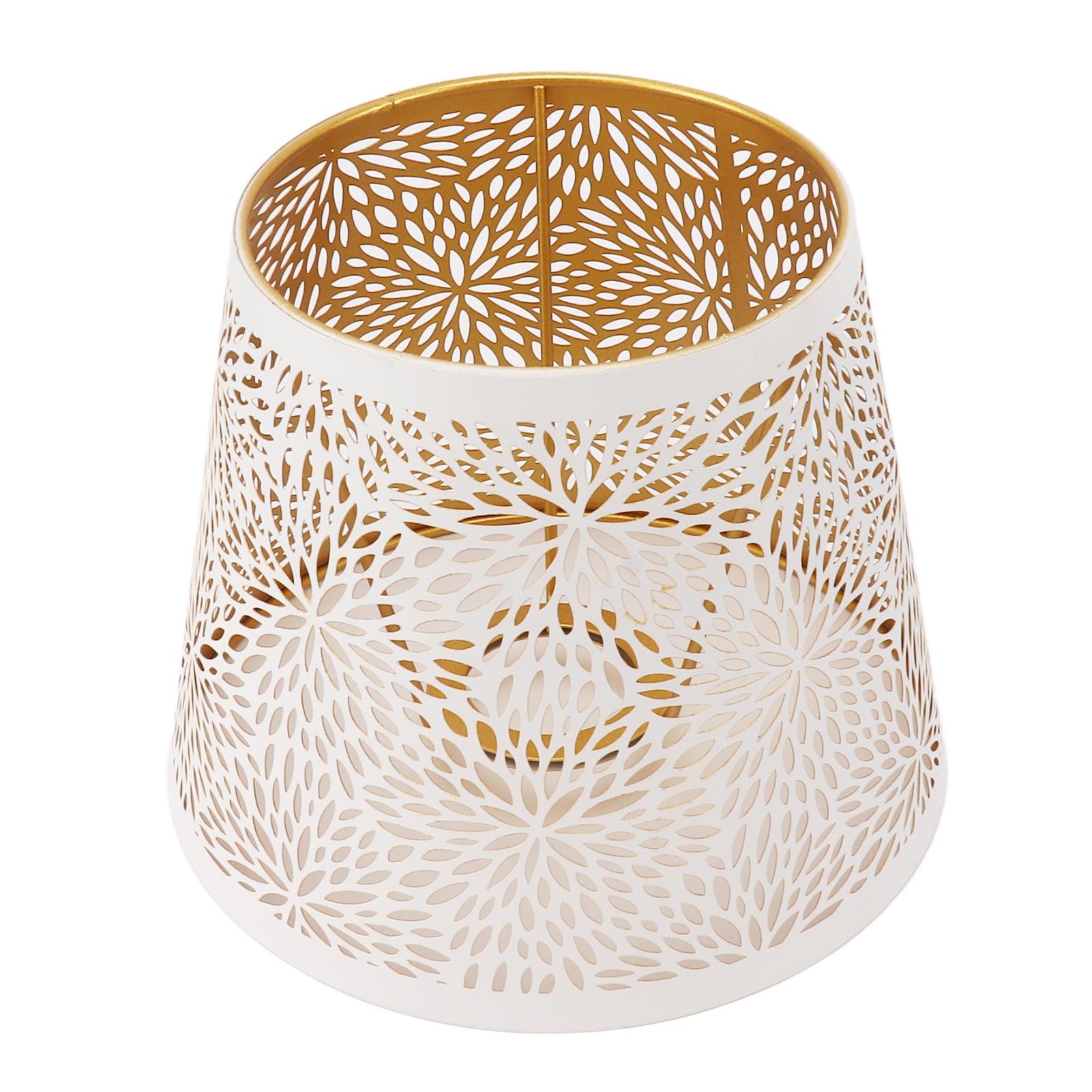 

Lamp Shade E27 E26 White Carved Flower Pattern Iron Modern Design Easy Installation Bulb Shade for Home Living Room