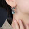 Retro and Old Jadeite Lotus Earrings Women's New Chinese Classical National Style High-end Short Earrings