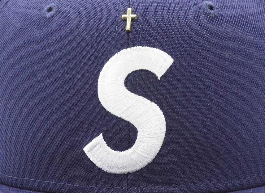 Supreme Gold Cross S Logo New Era Light Navy