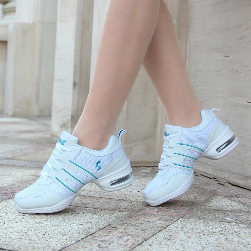 Fashion Mesh Jazz Shoe Woman Ladies Modern Soft Outsole Dance Sneakers Breathable Lightweight Woman Dancing Fitness Shoes