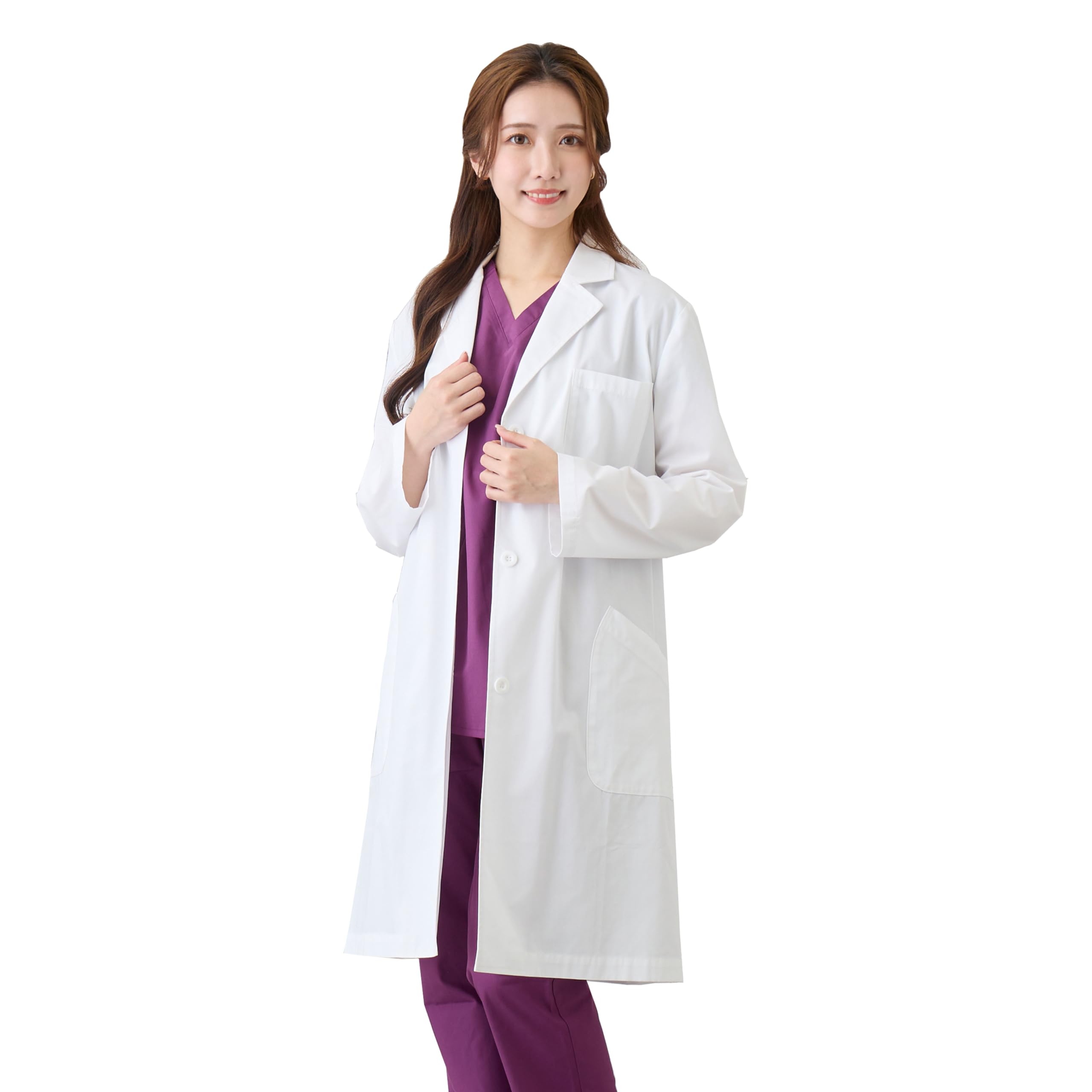 [Matsuyoshi] Women s Doctor s Coat, Size LL, White Coat, Long Sleeved, for Women, Examination Gown, Medical, Nursing, Clinic, Doctor, Physician, Train