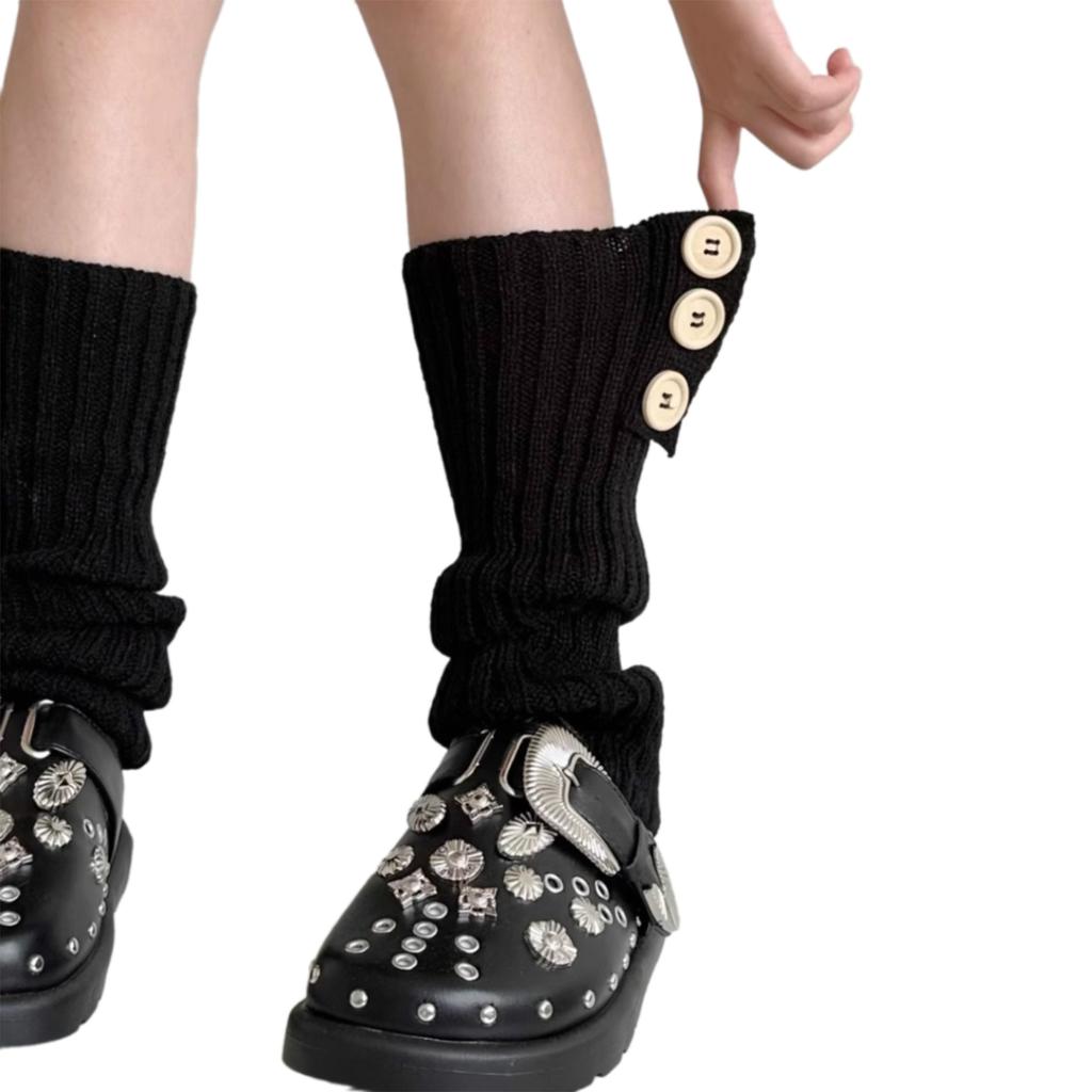 Button Leg Warmers for Women Winter Warm Knit Leg Warmers Sweet Long Leg Socks Fashion Leg Sleeve Streetwear Gifts