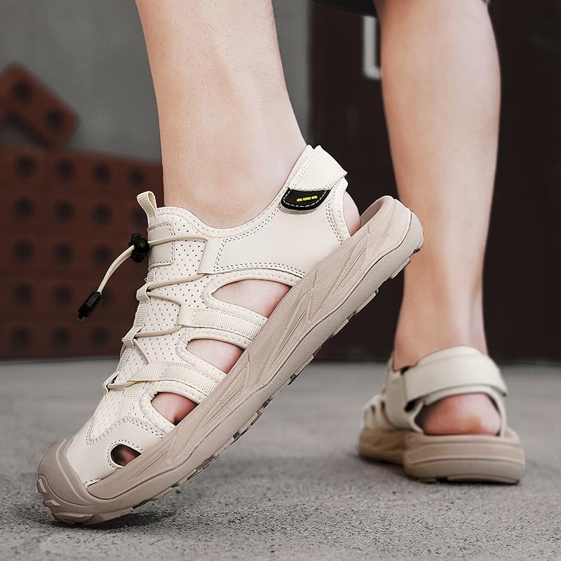 Summer Men's Plus Size Sandals Classic Outdoor Hiking Shoes Breathable Non-Slip Closed Toe Sandals Fashion Comfy Men Sport Shoes