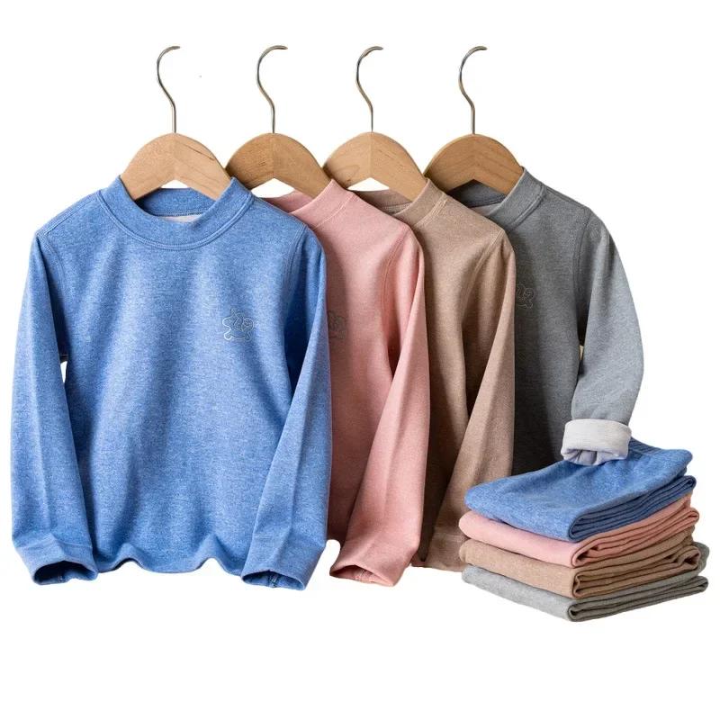 Adolescenți Copii Lenjerie de corp termică Lână Mătase Moale Cozy Două piese Băieți Fete Lenjerie de corp groasă și caldă Respirabilă Set de lenjerie de dormit pentru copii