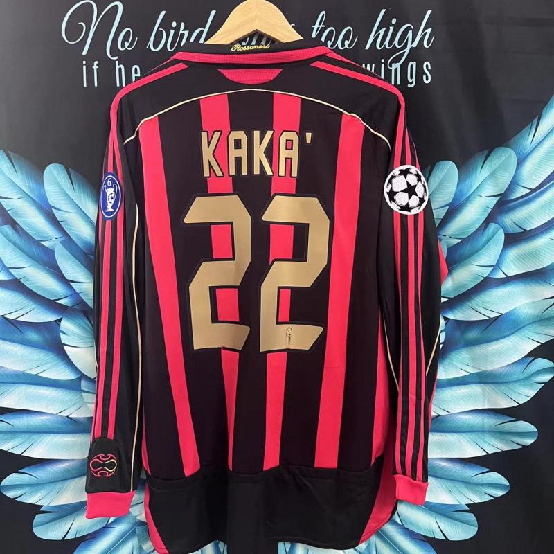 0607 AC Milán Milánský dres Kaka 95-20 Ronaldinho a retro fotbalový dres