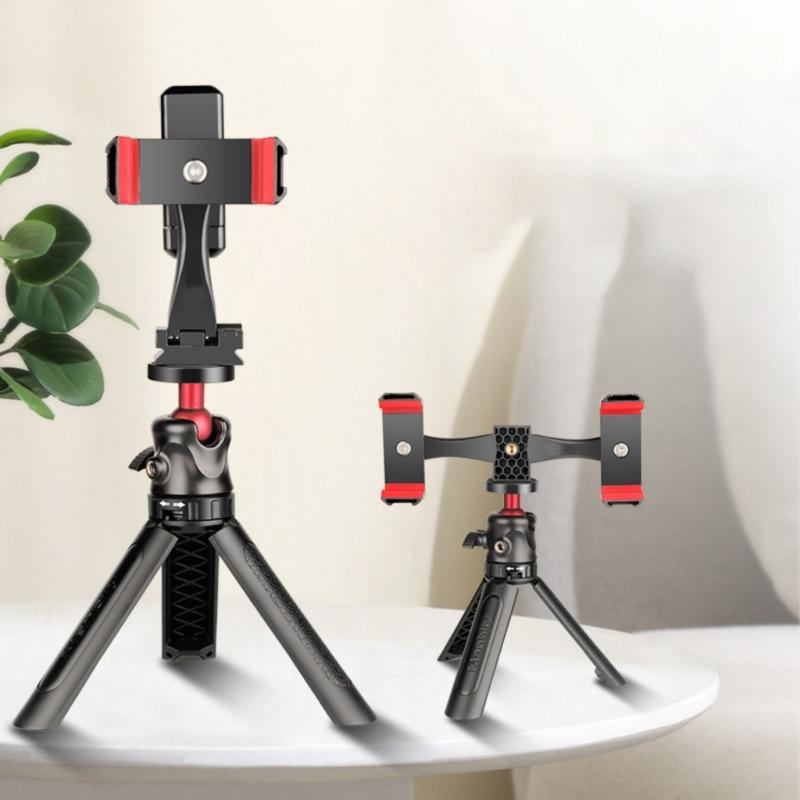 Professional Double Slot Phone Clamp Phone Stand With Universal 1/4 Interfaces Hole For Tripod Compatibility Outdoor Use
