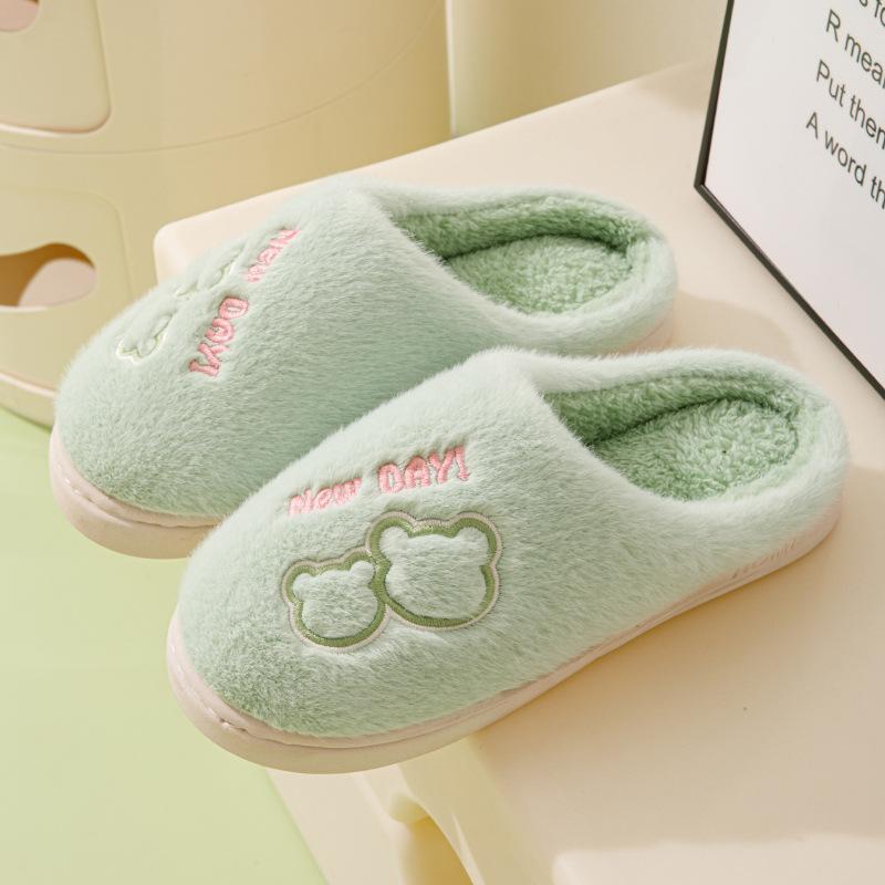 Cotton Slippers Autumn and Winter Indoor Home Home Non-slip Thick Bottom Stepping On Shit Feeling Plush Warm Couple Slippers