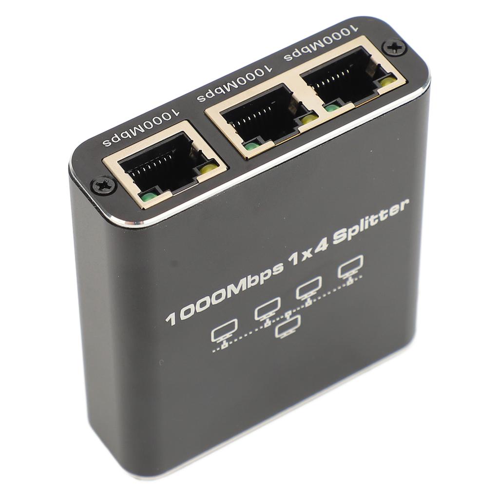 Ethernet Splitter 1 To 4 High Speed 1000Mbps RJ45 Gigabit Ethernet Splitter for Cat5 5e 6 7 8