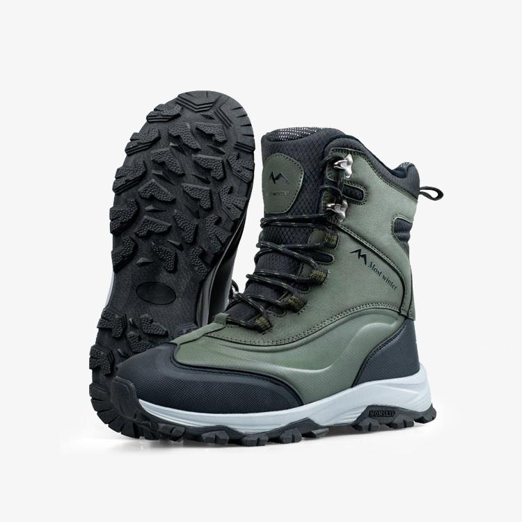 Мужские зимние ботинки, водонепроницаемые и нескользящие, хлопковые ботинки с флисовым утеплителем, высокие зимние мужские ботинки 46