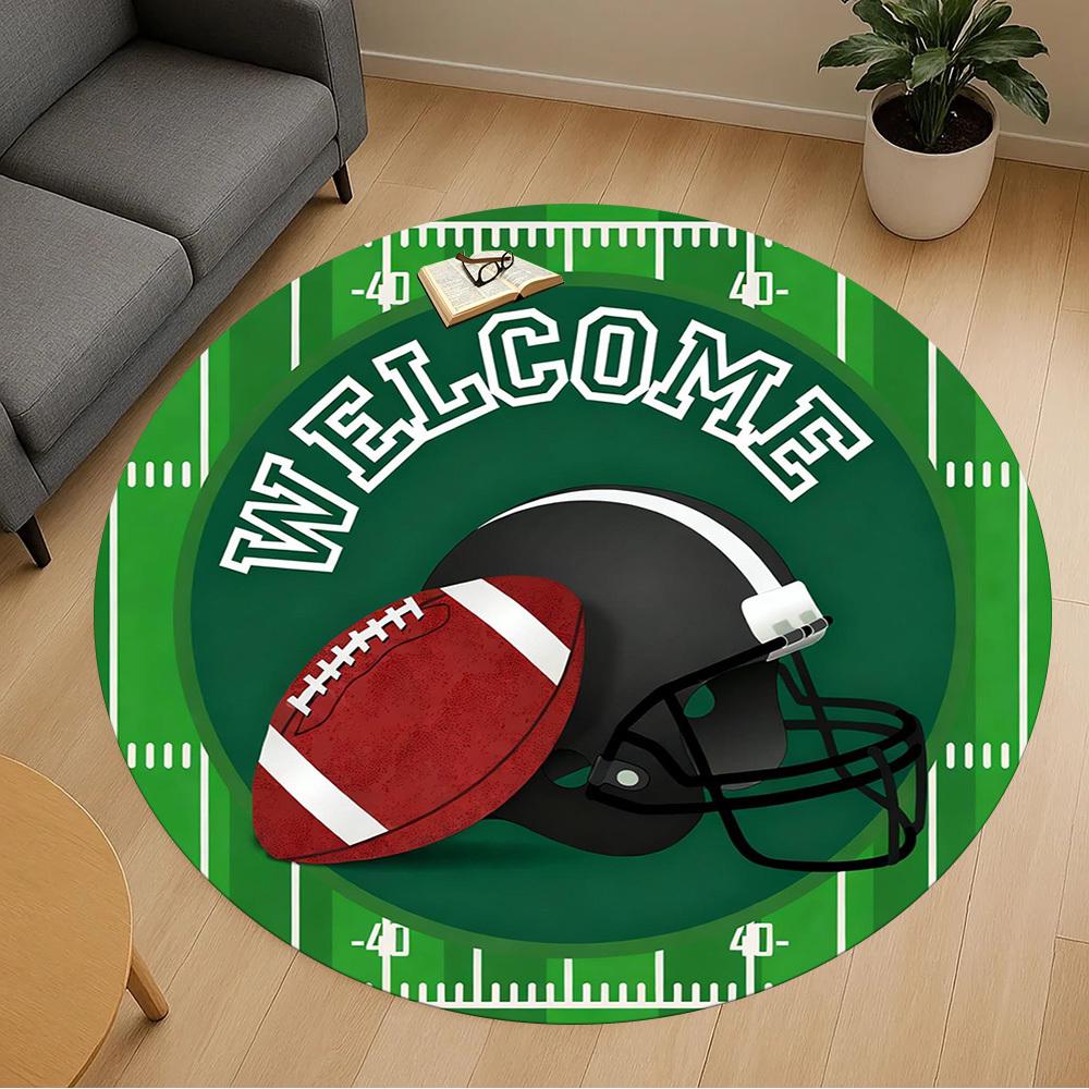 1pc Football Round Chair mat office Area Rug - Non-Slip, Floor Mat for Office, Bedroom, Ideal home decor gift c0112018
