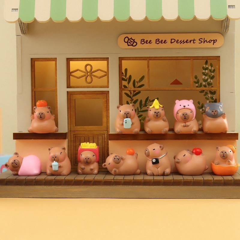 New Capybara Blind Box Mini Doll Car Interior Decoration Action Figure Desktop Ornament Model Children's Birthday Christmas Gift