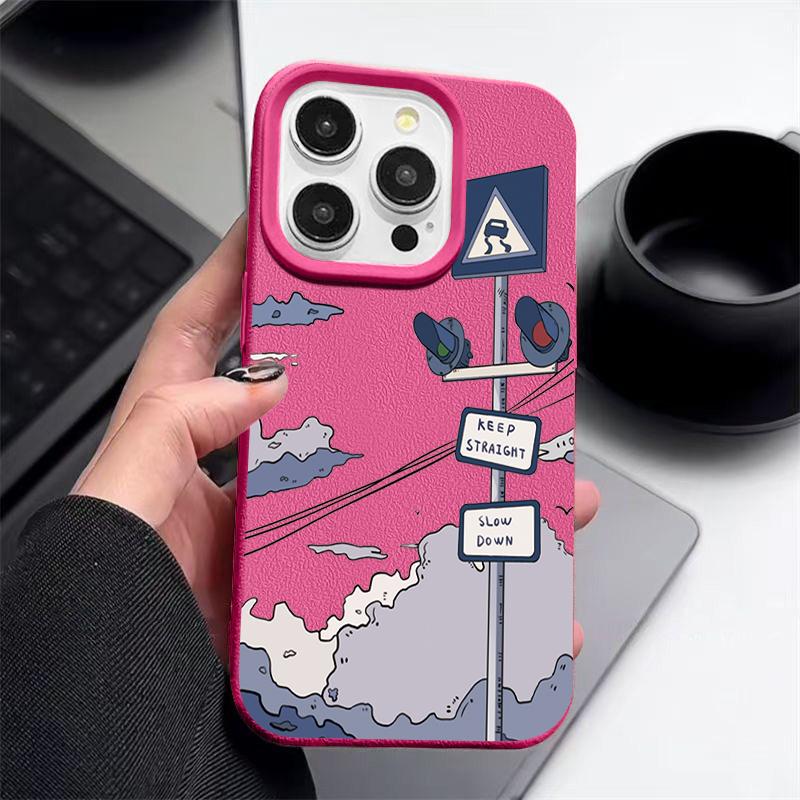 Traffic Light Case For iPhone 16 Pro Max 15 14 13 12 11 Shockproof Slim Soft Silicone Case Cover