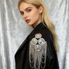 Brooch Pin Flower Bead Long Tassel Chain Electroplating Decor Diy Men Women Epaulette Shoulder Jewelry Clothing Accessories New