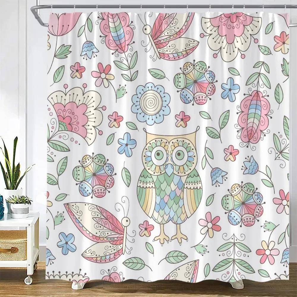 Funny Cartoon Shower Curtains Cute Cats Bathing Dinosaur Whale White Bear Animals Bath Curtain Children Room Bathroom Decor Sets