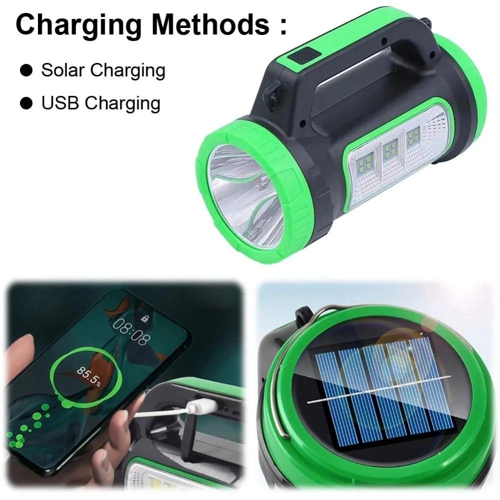 USB Rechargeable Solar LED Flashlight Super Bright Solar Torch Light Work Light  Emergency Repair