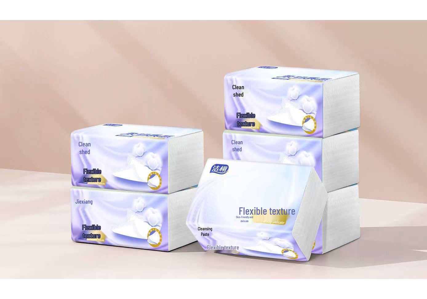 Toilet paper cases, paper tissues, pull-out paper towels, portable towels, five-layer tissues, 30-pack. Bundle (6 packs)