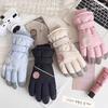 Cycling Gloves Female Cute Warm Thickened Velvet Hiking Northeast Electric Vehicle Cold Winter Skiing