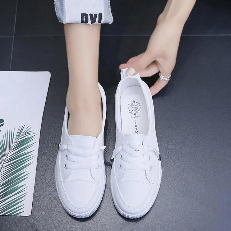 2024 Platform Sneakers, White Flat Vulcanized Casual Shoes