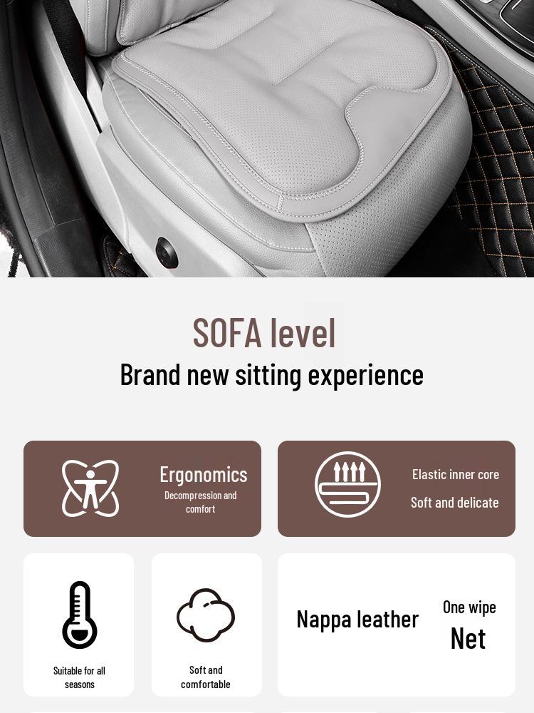 Universal Ventilated Car Seat Cushion for BMW, Mercedes-Benz & Xiaomi - Four Seasons, Lumbar Support, Rear Integrated, Single Driver Seat.