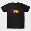 Heren Zwart Print T-shirt Leeuwenkoning In Een Veer Geen-Knip Transferpapier Print Katoenen T-shirt