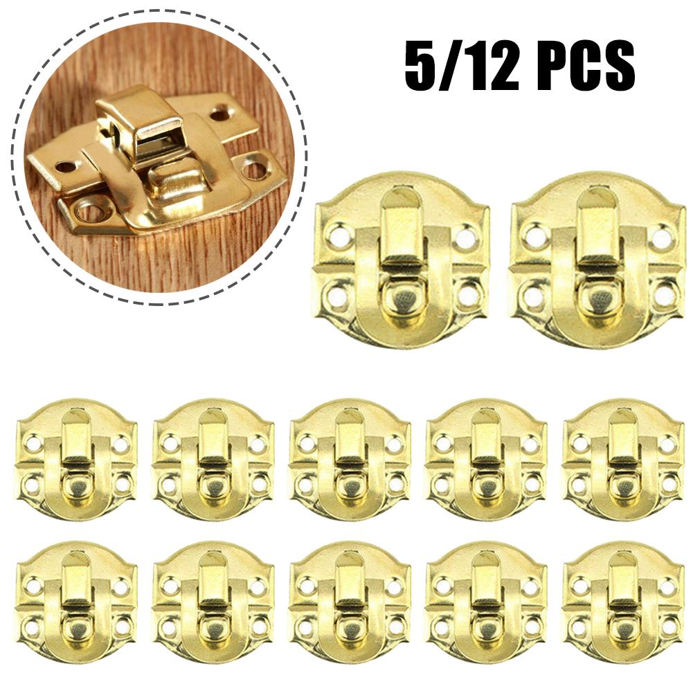 5/12set Jewelry Box Hasp Clasp Suitcase Wood Chest Cabinet Decorative Lock Latch Vintage Case Buckle Lock Decorative Hardware