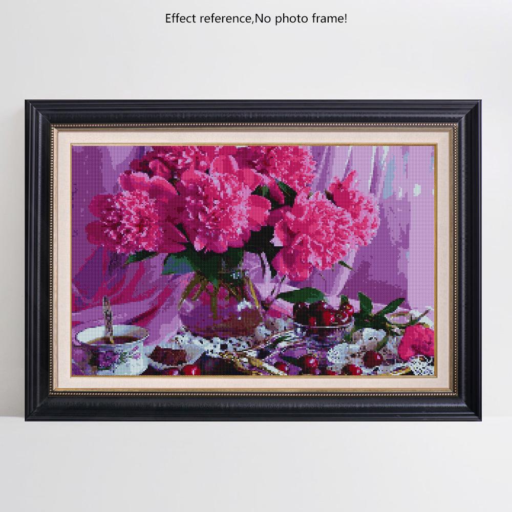 Huacan 5D Diamond Painting Flower Sada plné čtvercové diamantové výšivky Křížový steh s diamantovou mozaikou