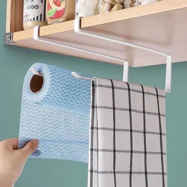 Creative Perforation-free Hanging Storage Rack Kitchen Paper Towel Rack Cabinet Paper Rack Plastic Wrap Spread Layout Rack