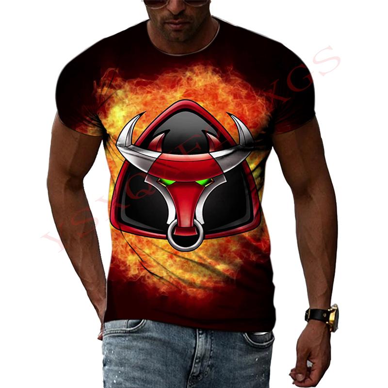 Taurus Story Domineering Fashion Original 3D Harajuku Printing Mighty Personality Men And Women Short-Sleeved Round Neck T-shirt