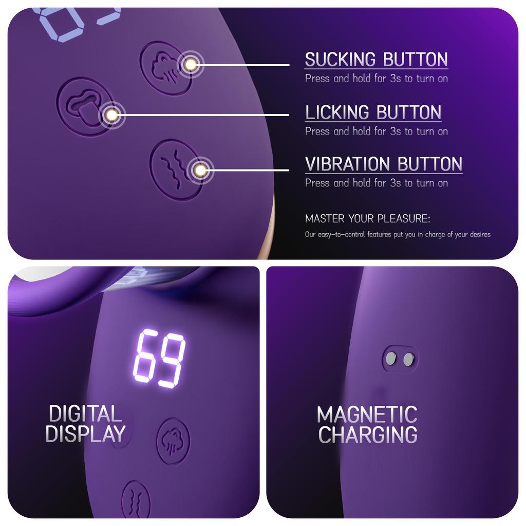 Adult Toys for Women Clitoris Sucker Vibrator with 3 Sucking 9 Tongue Licking Nipple Massager Female Sex Masturbator