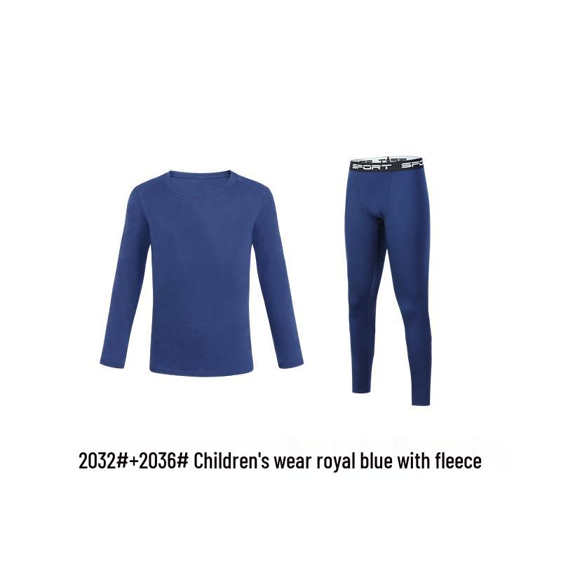 Girls' Velvet-Lined Warm Underwear Set - Seamless Long Sleeve and Pants for Autumn/Winter