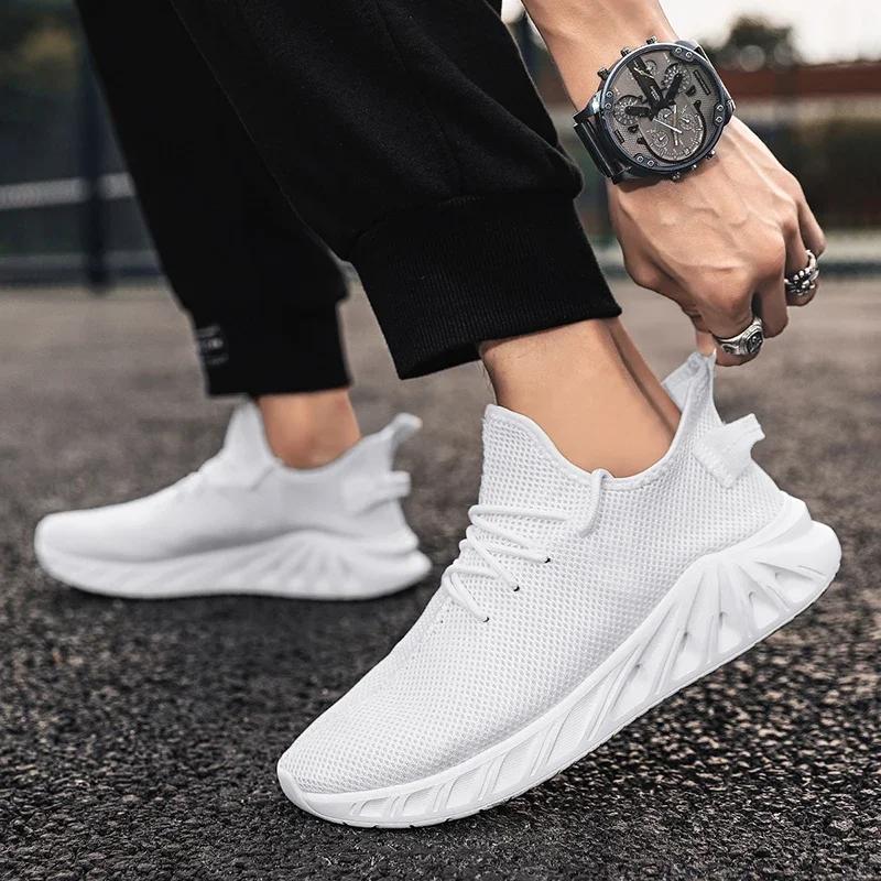 Fashion Comfortable Flying Weave Men's Casual Shoes Fashion Lightweight Man Casual Sneakers Summer Breathable Men Athletic Jogging Shoes