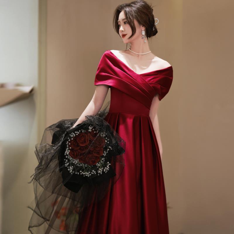 Maternity Wine Red Plus Size Evening Gown Bridesmaid Dress for Weddings and Engagements