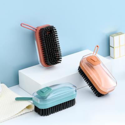 Hydraulic Cleaning Brush Portable Plastic Clothes Shoes Laundry Brush Soap Dispenser Dishwashing Soft Brushes Cleaning Tools