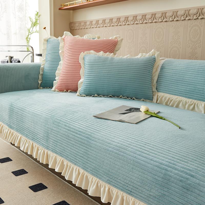 

Зимний бархатный теплый коврик для дивана, сезонный универсальный противоскользящий чехол и полотенце, современная минималистичная утолщенная подушка для сиденья 70x70