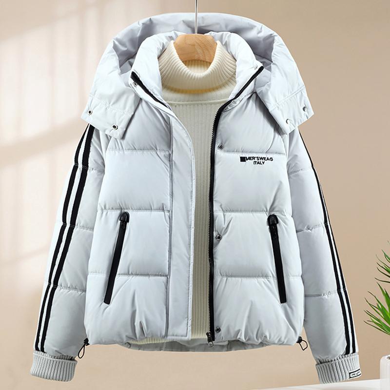 

Модные зимние женские пальто Толстые теплые парки С капюшоном Свободные женские куртки 2XL светло-синий