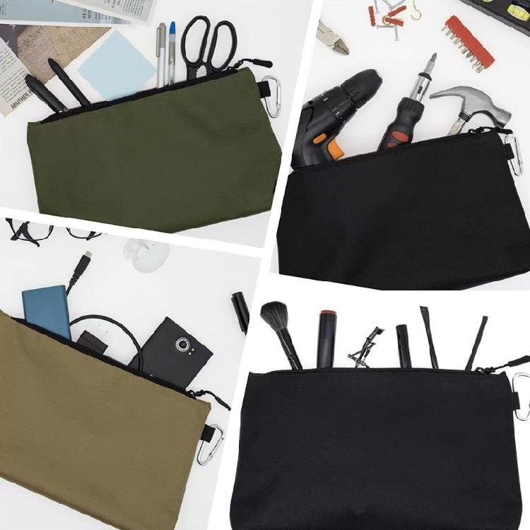 3Pcs Tool Bag Tool Pouch Zipper Bag Tool Pouch with Zipper Multipurpose Storage Pouch with Carabiner for Tool Stationary