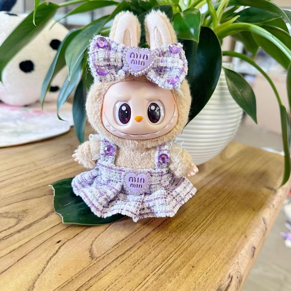 Cute Doll Clothes Outfit Accessories Classic Dress Set for 17CM Labubu V2 Mini Dolls Clothing Girl Kid Gift Labubu Ropa