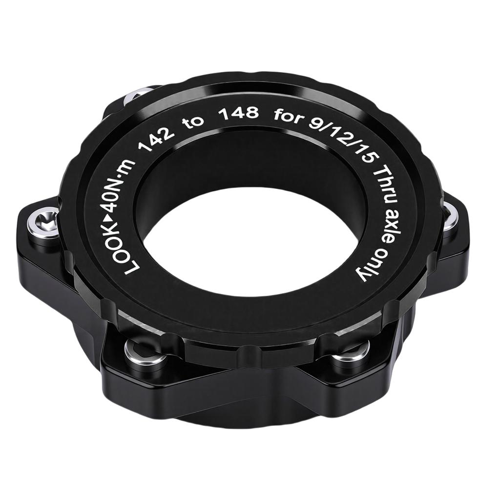 Bike Center Lock Adapter 142mm To 148x12mm Center Lock To 6 Bolt Adapter for 12mm Thru Hub Axles Black